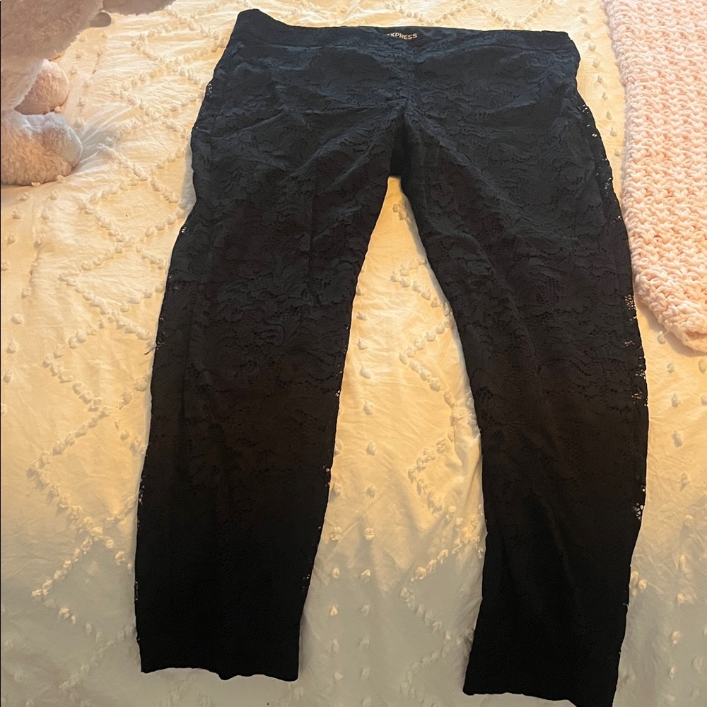 Express Black Lace Ankle Jeans